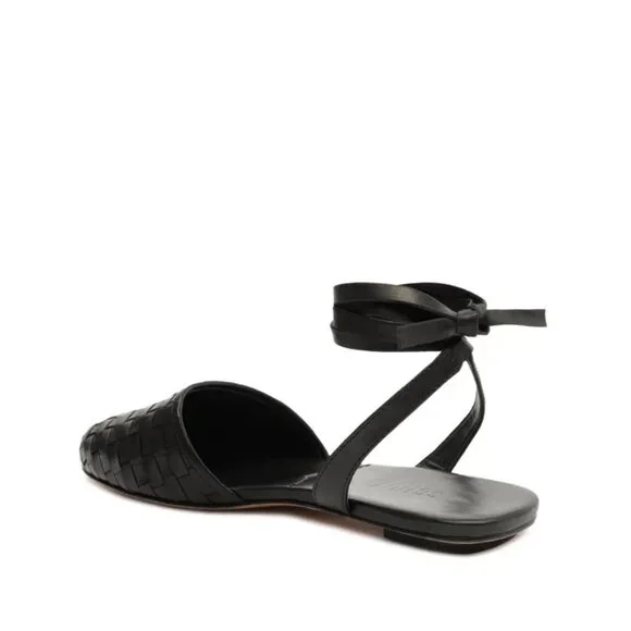 Schutz Ariel Woven Leather Flat Black Sz 7.5B - Picture 7 of 7